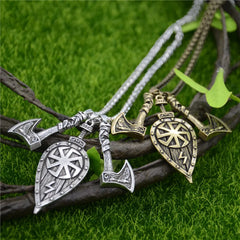 Viking Jewelry Sword Shield Odin Raven Wolf Axe Amulet Slavic Kolovrat Symbol Talisman Male Necklace Dropshipping