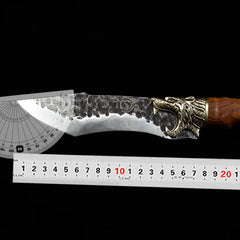 5.5" Handmade Viking Knife 7Cr17CoMoV High Carbon Steel Hunting Outdoors Sharp Paring Kitchen Knives Copper Tiger Decor Handle