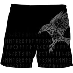 viking Summer New Casual Shorts Men Beach Breathable Quick Dry Loose Shorts Men's Fashion  Print Short Pants Couple Shorts Male