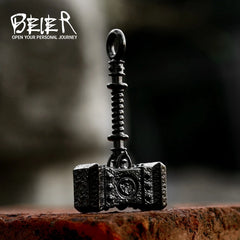 Beier 316L stainless Viking Norse Odin Thors Mjolnir Hammer Men from Quake Necklace pendant Animal Viking Jewelry LP366